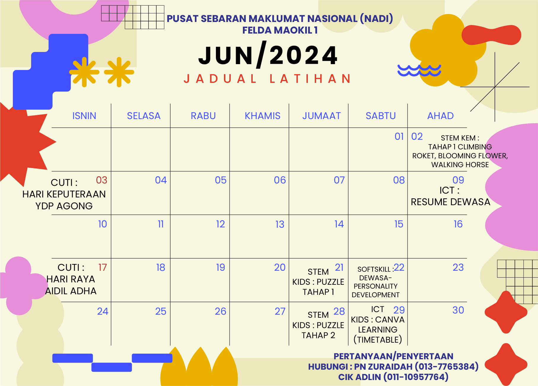 JADUAL LATIHAN JUN 2024